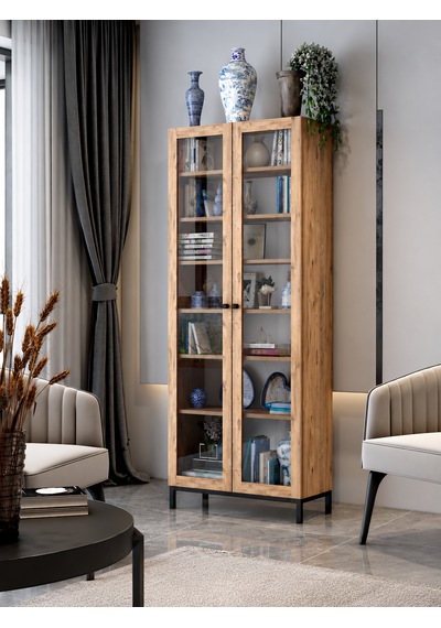 Fibona Mobilya Nova Temperli Camlı Çok Amaçlı Vitrin Kitaplık 80 35 190 Cm Membran Kapak Atlantik Çam Fibona Mobilya Nova Temperli Camlı Çok Amaçlı Vitrin Kitaplık 80 35 190 Cm Membran Kapak Atlantik Çam