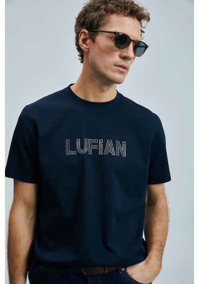 Lufian Thınk Modern Grafik T- Shirt Lacivert Lacivert 111020240100200 Lacivert