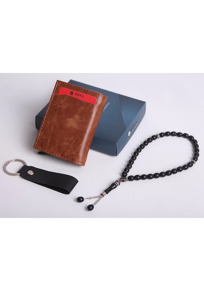Ozka Leather Collection Kişiye Özel Yeni Trend Otomatik Mekanizmalı Cüzdan - Anahtarlık Ve Tespih