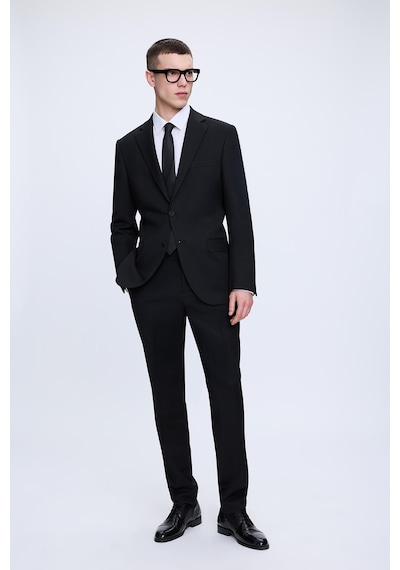 Hatemoğlu Siyah Slim Fit Mono Yaka Casual Takım Elbise