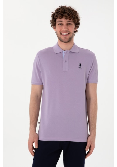 U.S. Polo Assn. Erkek Regular Fit Polo Yaka Lila Basic Tişört 50298031-VR034