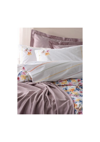 Cotton Box Vivid Çift Kişilik Pikeli Nevresim Takımı Flurry Lila