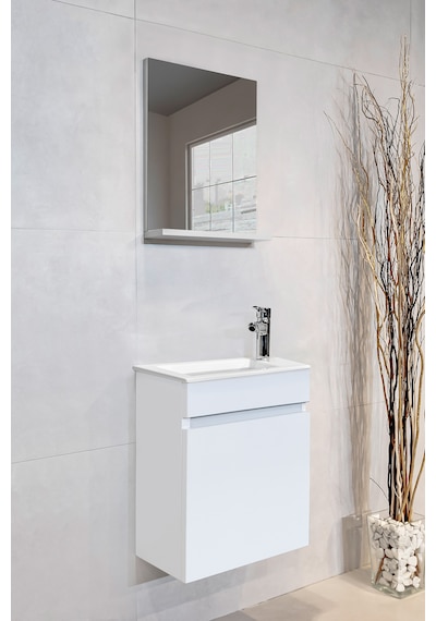 Joy Banyo Dolabı Seti 45 Cm Parlak Beyaz Aynalı Lavabolu Mdf Parlak Beyaz Joy Banyo Dolabı Seti 45 Cm Parlak Beyaz Aynalı Lavabolu Mdf Parlak Beyaz