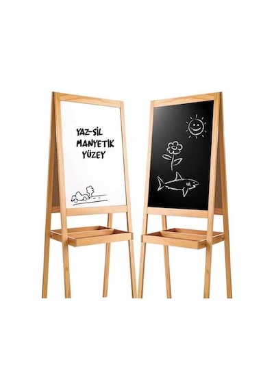 2195 Diytoy. Ahşap Yazı Tahtası Çift Taraflı Manyetik