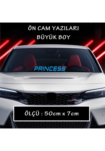 prenses yazı oto sticker ön arka cam yazısı - tuning modifiye etiket