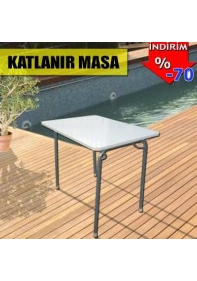 Depolife Depolife Bahçe Balkon Mutfak Yemek Masası Katlanır Piknik 60X90Cm