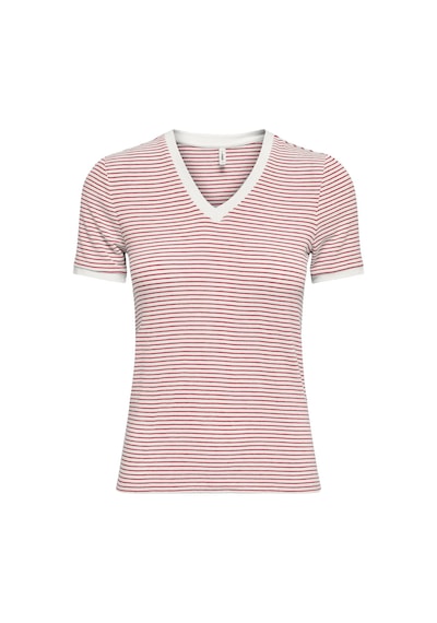 Only Onltine S/s V-neck Reg Top Jrs Kadın T-shirt 15368366 Kırmızı