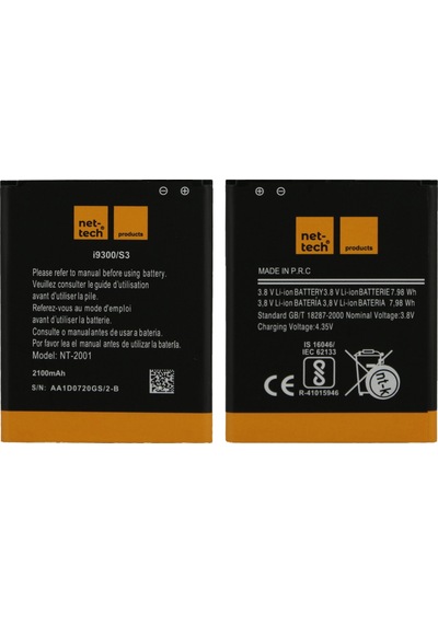 Teknonet Samsung Galaxy İ9300 S3 Uyumlu Nettech 2100 Mah Batarya