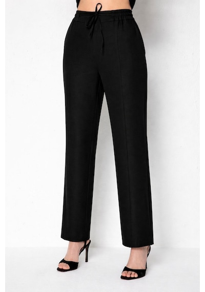 On Fashion Pantolon Çimalı Bağcıklı Bol Paça Lacivert