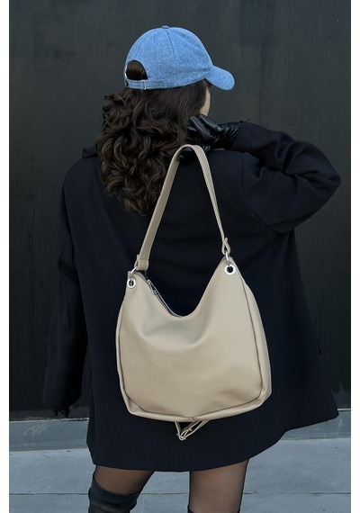Shule Bags Valerie Oval Omuz Çantası Vizon Vizon