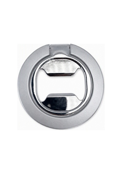 Zore Paris M10 Magnetik Standlı Şişe Açacaklı Ring Telefon Tutucu Gümüş