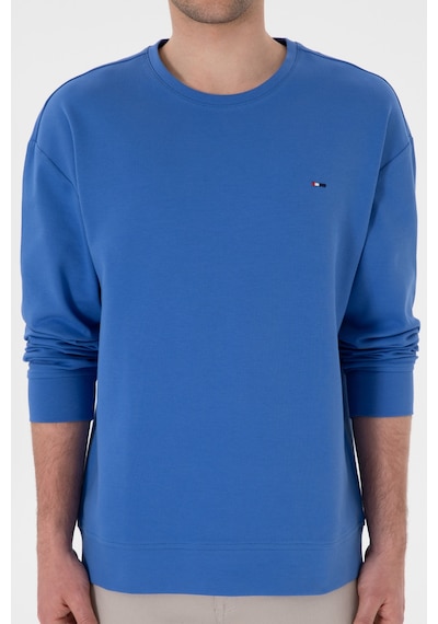 U.S. Polo Assn. Erkek Comfort Fit Bisiklet Yaka İndigo İnce Sweatshirt 50309858-VR028