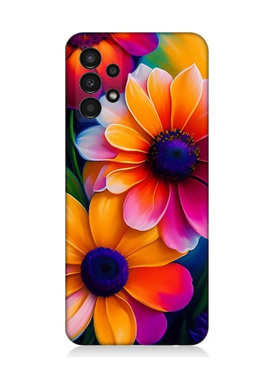 Samsung Galaxy A13 Uyumlu Silikon Kılıf Soft Renkli Çiçekler