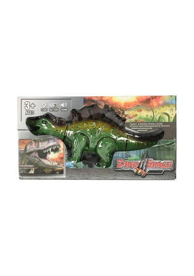Sesli Işıklı Yürüyen Dinazor Oyuncak Stegosaurus Pilli Hareketli Büyük Boy Erkek Çocuk Oyuncak 28 Cm