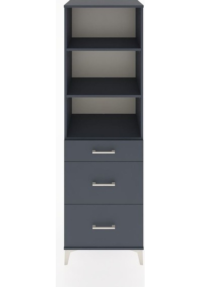 Hyperion Dolap 3 Raflı 3 Çekmeceli 60x44x195 Antrasit-antrasit Antrasit