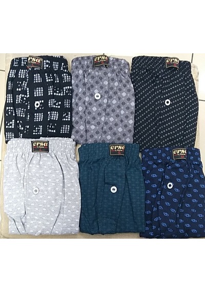 Ersa Desenli Penye Pamuk Boxer Asorti Renk 6 Adet E116