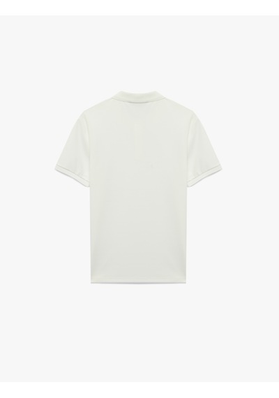 Koton Kısa Kollu Düğmeli Polo Yaka Slim Fit Tişört Beyaz 6sam10077mk