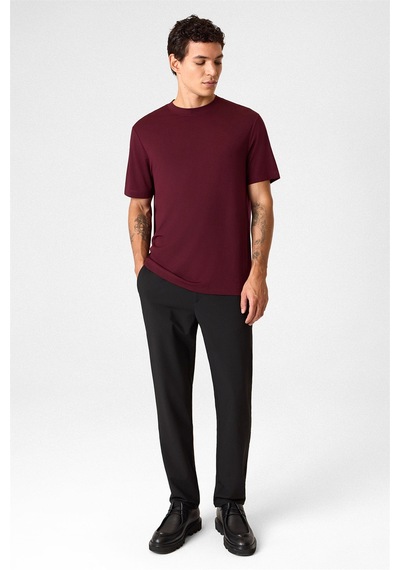 Back And Bond Regular Fit Bisiklet Yaka Bordo Tişört Çok Renkli