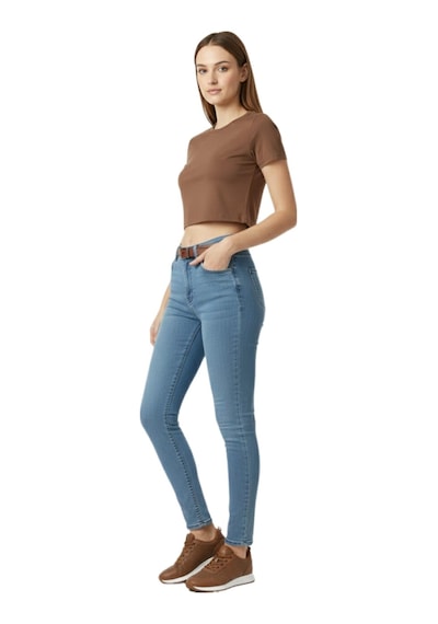 Kadın Yüksek Bel Jeans Dar Paça Pantolon 2248 Bgl-st02900 Mavi