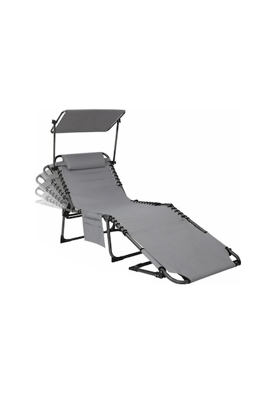 Kingcamp Magnolia B10 Plus Hands-free Premium 7 Kademeli Katlanır Şezlong Grey Gri