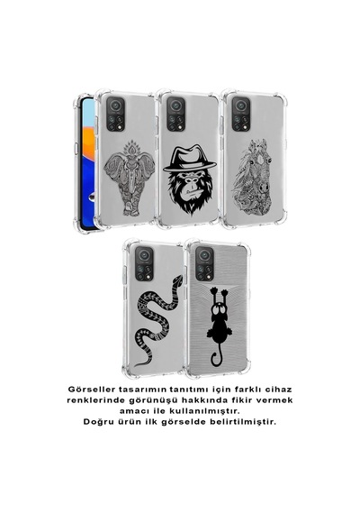Xiaomi Poco X3 Pro Köşe Korumalı Antişok Kapak Çizgi Kedi Tasarımlı Şeffaf Silikon Kılıf