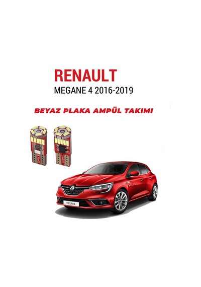 Megane 4 Plaka Ampül Set Beyaz Arıza Işığı Yakmaz Canbus