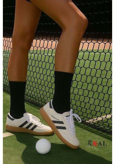 Kral Socks Unisex Siyah-beyaz 12 Çift Pamuklu Tenis Spor Uzun Soket Boy Çorap Siyah - Beyaz