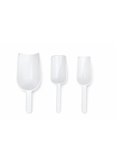 Plastik Kürek Beyaz - 250ml 125ml 60 Ml- Dibi Düz - Numune Küreği