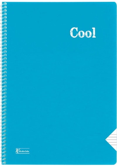 Cool A4 72 Yaprak Plastik Kapak Spiralli Defter 321612 Kareli Mavi