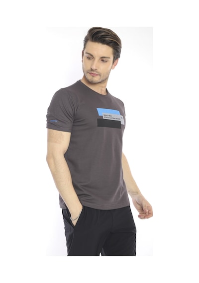 Escetic Erkek Spor Füme Bisiklet Yaka Slim Fit T-Shirt-3353