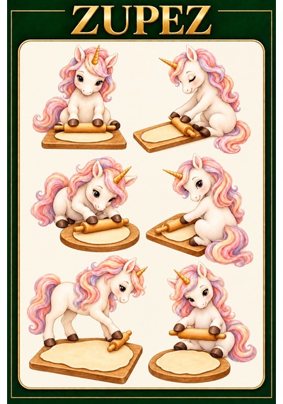 Unicorn Fırın Günü 6 Fiziksel Dtf Transfer Sayfası, 36 Farklı Unicorn Motifi - 930812766