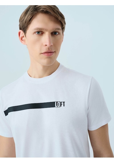 Loft Regular Fit Beyaz Erkek T-shirt Lf2039588 Beyaz