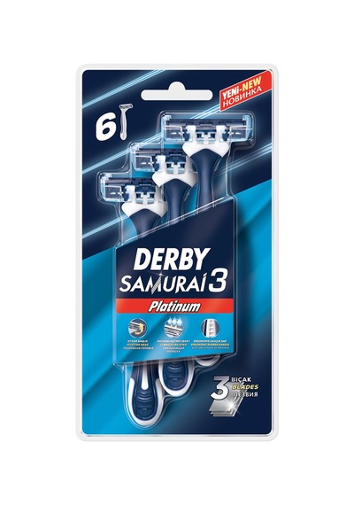 Derby Samurai Platinum 3 Blister 6'lı - 7 Adet Tarı