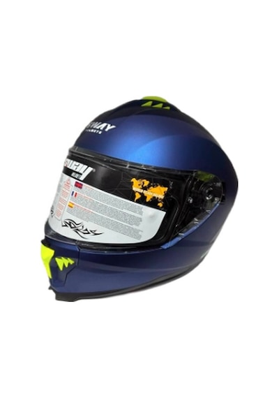 Sway SW-865 Güneş Gözlüklü Kask Mat Mavi