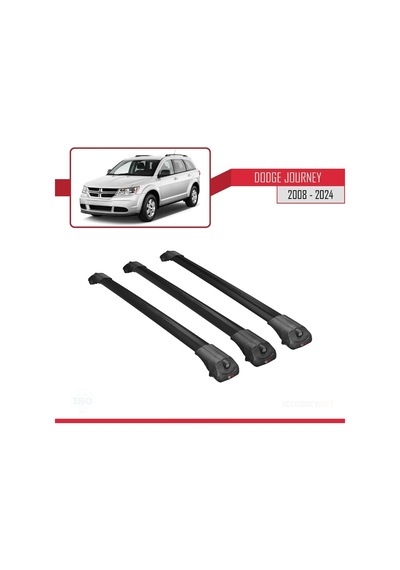 Dodge Journey 2008 Ve Sonrası İle Uyumlu Ace-1 Ara Atkı Tavan Barı Siyah 3 Adet Bar