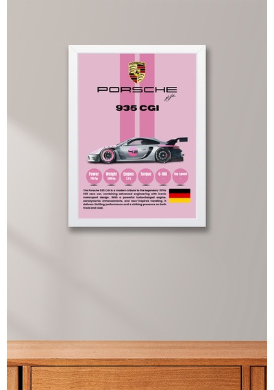 Porsche 935 Cgı Premium Yarış Arabası Çerçeveli Tablo - Teknik Özellikli Modern Tribute Duvar Dekoru Beyaz Porsche 935 Cgı Premium Yarış Arabası Çerçeveli Tablo - Teknik Özellikli Modern Tribute Duvar Dekoru Beyaz