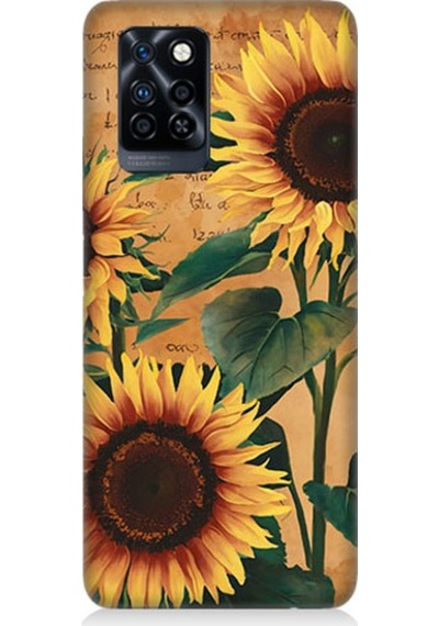 İnfinix Note 10 Pro Uyumlu Ayçiçekleri Desenli Silikon Kılıf