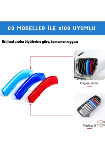 Bmw F30 3 Serisi 2013 2018 M Uyumlu Stil Panjur Böbrek Şeridi 11 Şerit Panjura Uyum