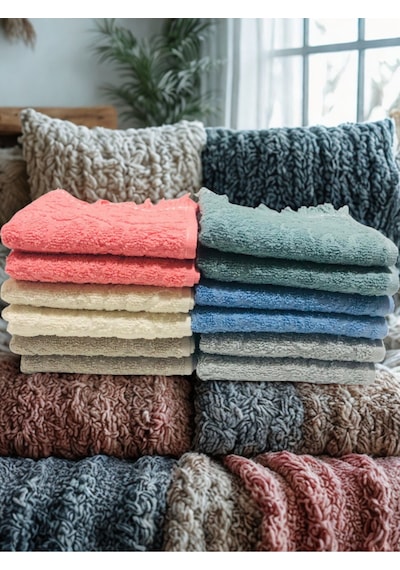 Miosse Pure 12 Adet 30x50 Cm El-yüz-mutfak Havlu Seti Çok Renkli