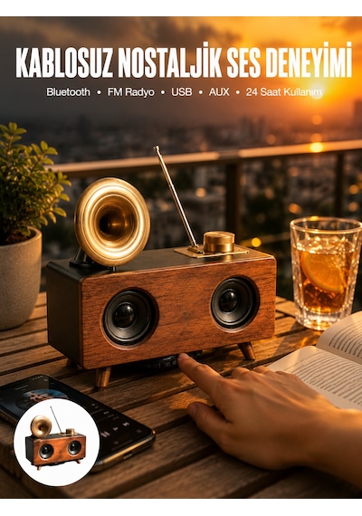 Nostaljik Radyo Bluetooth Bağlantılı Şarjlı Yüksek Ses Kaliteli Yeni Nesil - Lisinya