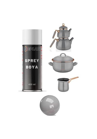 Gri Çaydanlık Isıya Dayanıklı 500 Emaye Sprey Boyası 400 Ml.