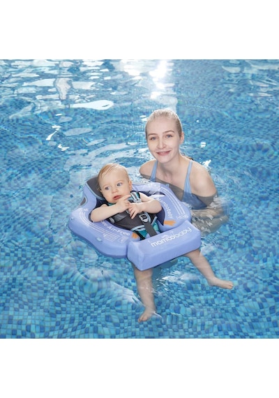 Mambobaby Yüzme Simidi - Mor Penguen, Emniyetli, Gölgelikli Ve Ayak Destekli