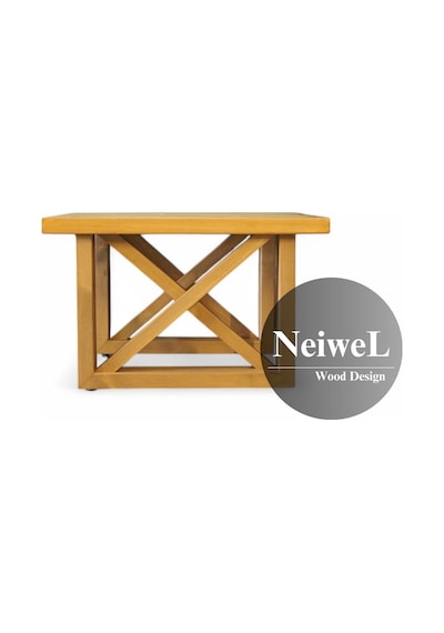 Neiwel Laila Doğal Ahşap Sehpa-80-80 Açık Ceviz