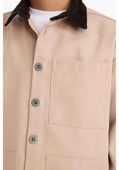 Defacto Erkek Çocuk Gömlek Yaka Gabardin Ceket G6419a826spbg731 Bej-bg731