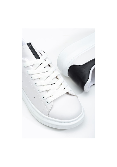 Fersatie Beyaz - Siyah Kadın Sneaker Günlük Ayakkabı Beyaz