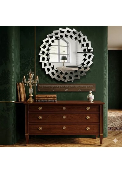 40x40 Cm Kırılmaz Pleksi Dekoratif Duvar Aynası - Modern Geometrik Tasarım 1. Sınıf Ayna Belirtilmemiş