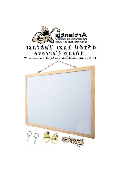 Laminant Beyaz Yazı Tahtası, 45x60 Cm, Ahşap Çerçeve İle 124-Pembe