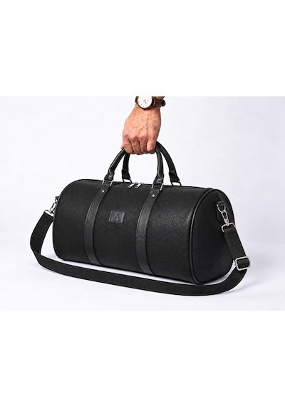 Klasik Vegan Deri Unisex Seyahat Spor Hastane El Ve Omuz Çantası Kabin Boy El Valizi Hostes Bavulu 45x30x28 Cm Siyah
