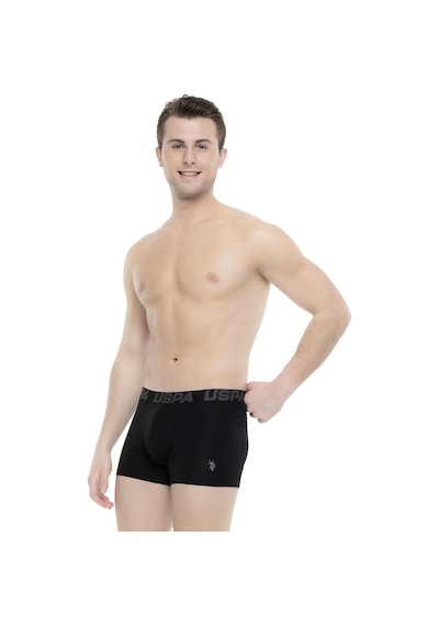 U.S. Polo Assn. - Erkek Siyah - Antrasit -Baskılı 3 Lü Boxer-Siyah - Antrasit -Baskılı