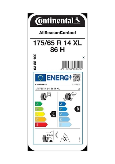 Continental 175/65R14 86H XL Allseasoncontact Dört Mevsim Lastiği 2025
